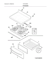 Top / Drawer parts for Frigidaire Range FGEF3058RBC from AppliancePartsPros.com