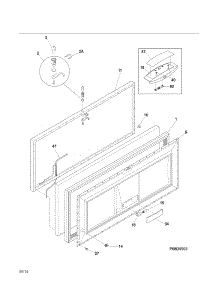 Door parts for Kenmore Freestanding Freezer 253.16582105 (25316582105, 253 16582105) from AppliancePartsPros.com