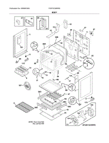 Body parts for Frigidaire Range FGEF3035RWD from AppliancePartsPros.com