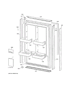 Door parts for Ge Freestanding Freezer ZIF360NHCRH from AppliancePartsPros.com