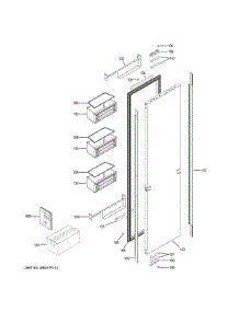 Door parts for Ge Freestanding Freezer ZIF180NPKAII from AppliancePartsPros.com