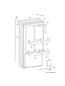 Door parts for Ge Freestanding Freezer ZIFS360NHBLH from AppliancePartsPros.com