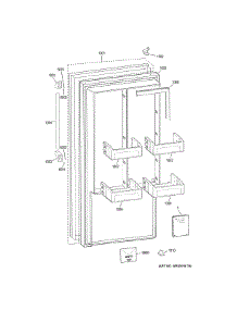 Door parts for Ge Freestanding Freezer ZIFP360NHBLH from AppliancePartsPros.com