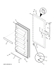Door parts for Ge Freestanding Freezer FUF20DHBRWW from AppliancePartsPros.com