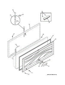 Door parts for Ge Freestanding Freezer FCM22DJBWW from AppliancePartsPros.com