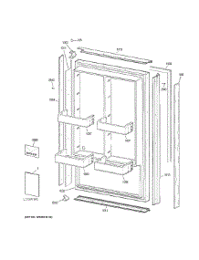 Door parts for Ge Freestanding Freezer ZIF360NHBLH from AppliancePartsPros.com