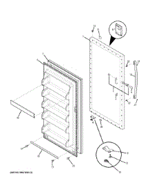 Door parts for Ge Freestanding Freezer FUF17DHRBWW from AppliancePartsPros.com