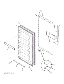 Door parts for Ge Freestanding Freezer FUF14DHRBWW from AppliancePartsPros.com