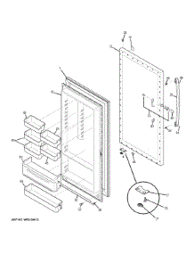 Door parts for Ge Freestanding Freezer FUM21DHRBWW from AppliancePartsPros.com