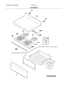 Top / Drawer parts for Frigidaire Range FFEF3018LBJ from AppliancePartsPros.com