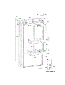 Door parts for Ge Freestanding Freezer ZIFS360NHALH from AppliancePartsPros.com