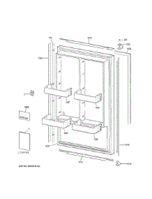 Door parts for Ge Freestanding Freezer ZIF360NHALH from AppliancePartsPros.com