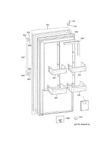 Door parts for Ge Freestanding Freezer ZIFP360NHALH from AppliancePartsPros.com