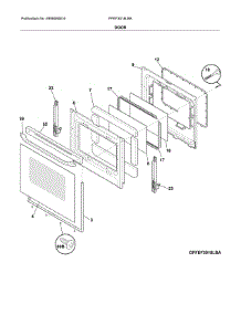 Door parts for Frigidaire Range FFEF3018LBK from AppliancePartsPros.com