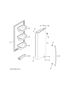Fresh Food Door - Rh parts for Ge Refrigerator GFE24JMKAFES from AppliancePartsPros.com