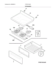 Top / Drawer parts for Frigidaire Range FFEF3018LBK from AppliancePartsPros.com