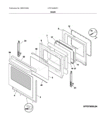 Door parts for Frigidaire Range LFEF3048QFC from AppliancePartsPros.com