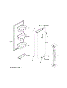 Fresh Food Door - Rh parts for Ge Refrigerator GYE18JSLAFSS from AppliancePartsPros.com