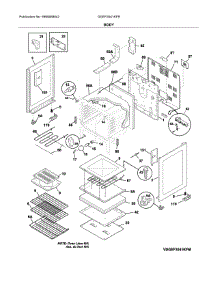 Body parts for Frigidaire Range DGEF3041KFR from AppliancePartsPros.com