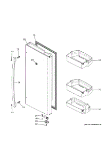 Fresh Food Door - Rh parts for Ge Refrigerator GFE28GGKGBB from AppliancePartsPros.com
