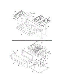 Top / Drawer parts for Kenmore Range 790.75343311 (79075343311, 790 75343311) from AppliancePartsPros.com