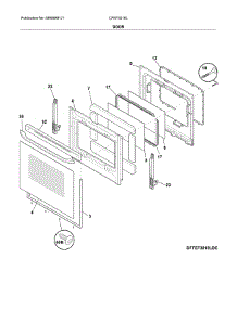 Door parts for Frigidaire Range CFEF3018LBK from AppliancePartsPros.com