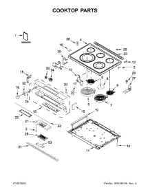 Cooktop Parts parts for Kenmore Range 664.95223712 (66495223712, 664 95223712) from AppliancePartsPros.com