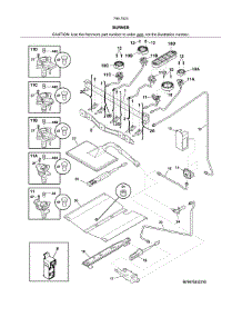 Burner parts for Kenmore Range 790.75239313 (79075239313, 790 75239313) from AppliancePartsPros.com