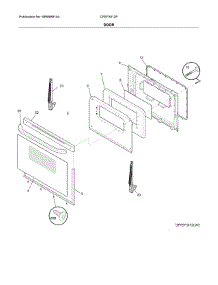 Door parts for Frigidaire Range CFEF3012PBE from AppliancePartsPros.com