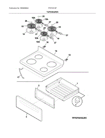 Top / Drawer parts for Frigidaire Range FFEF3015PWC from AppliancePartsPros.com
