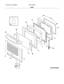 Door parts for Frigidaire Range CGEF3058RWC from AppliancePartsPros.com