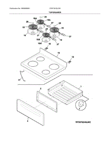 Top / Drawer parts for Frigidaire Range CFEF3016LWK from AppliancePartsPros.com