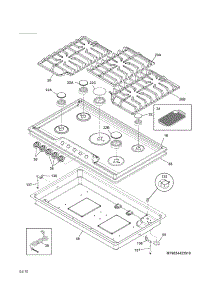 Main Top parts for Kenmore Cooktop 790.34423510 (79034423510, 790 34423510) from AppliancePartsPros.com