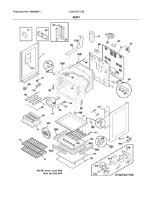 Body parts for Frigidaire Range CGEF3037TDB from AppliancePartsPros.com