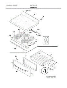 Top / Drawer parts for Frigidaire Range CGEF3037TDB from AppliancePartsPros.com