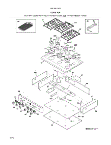 Main Top parts for Kenmore Cooktop 790.34913511 (79034913511, 790 34913511) from AppliancePartsPros.com
