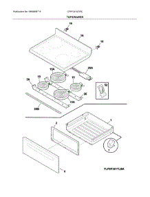 Top / Drawer parts for Frigidaire Range CFEF3014TWC from AppliancePartsPros.com