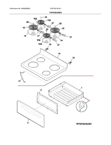 Top Drawer parts for Frigidaire Range CFEF3016LWJ from AppliancePartsPros.com