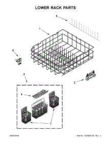 Lower Rack Parts parts for Kenmore Dishwasher 665.14703N511 (66514703N511, 665 14703N511) from AppliancePartsPros.com