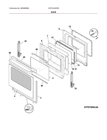 Door parts for Frigidaire Range CFEF3024RSB from AppliancePartsPros.com