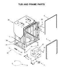 Tub And Frame Parts parts for Kenmore Dishwasher 665.14703N512 (66514703N512, 665 14703N512) from AppliancePartsPros.com