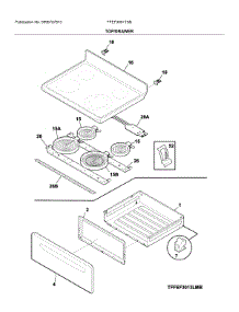 Top / Drawer parts for Frigidaire Range FFEF3051TSB from AppliancePartsPros.com