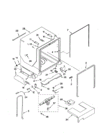 Tub & Frame parts for Kenmore Dishwasher 665.13873K601 (66513873K601, 665 13873K601) from AppliancePartsPros.com