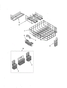 Lower Rack parts for Kenmore Dishwasher 665.13873K601 (66513873K601, 665 13873K601) from AppliancePartsPros.com