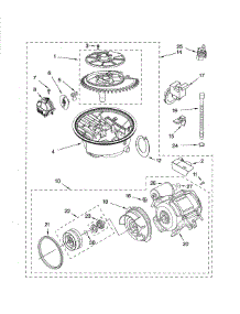 Pump & Motor parts for Kenmore Dishwasher 665.13873K601 (66513873K601, 665 13873K601) from AppliancePartsPros.com