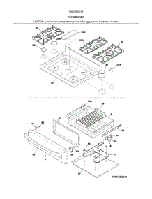 Top / Drawer parts for Kenmore Range 790.75353313 (79075353313, 790 75353313) from AppliancePartsPros.com