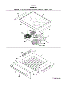 Top / Drawer parts for Kenmore Range 790.92583514 (79092583514, 790 92583514) from AppliancePartsPros.com