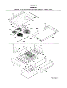 Top / Drawer parts for Kenmore Range 790.42563316 (79042563316, 790 42563316) from AppliancePartsPros.com