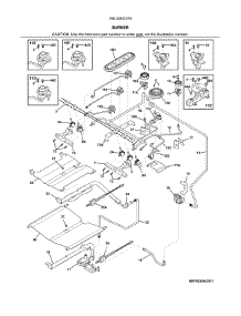 Burner parts for Kenmore Range 790.32633319 (79032633319, 790 32633319) from AppliancePartsPros.com