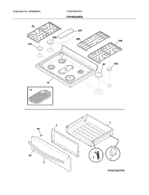 Top / Drawer parts for Frigidaire Range FGGF3059TFA from AppliancePartsPros.com